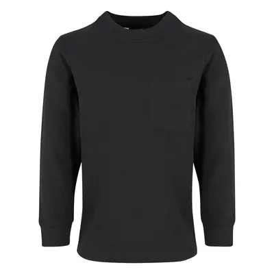 Boys' long-sleeved T-shirt with pocket black