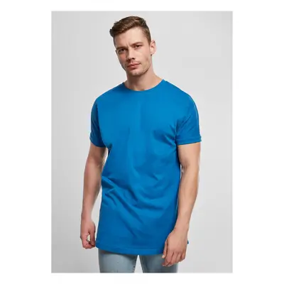 Long Shaped Turnup Sports Blue T-Shirt