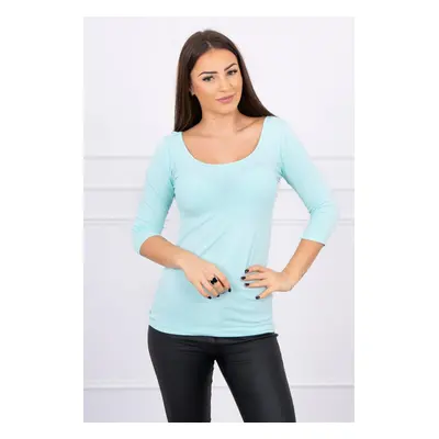 Blouse with round neckline mint