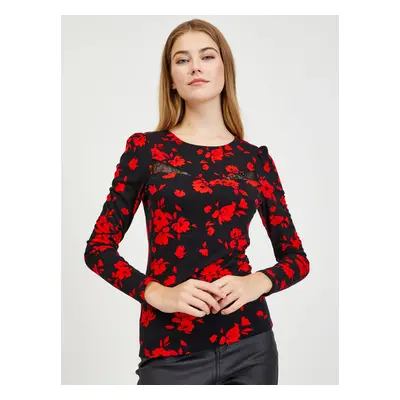 Orsay Red-Black Women's Floral T-Shirt - Women