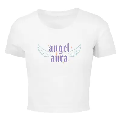 Women's short T-shirt Angel Aura white