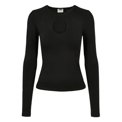 Women's Organic Long Sleeve Keyhole Black