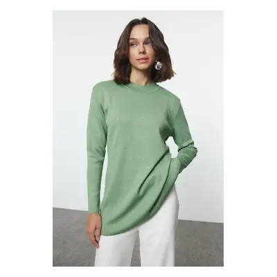 Trendyol Knitwear Sweater with Mint Stone Accessories