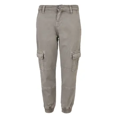 Boys Washed Cargo Twill Jogging Pants Grey