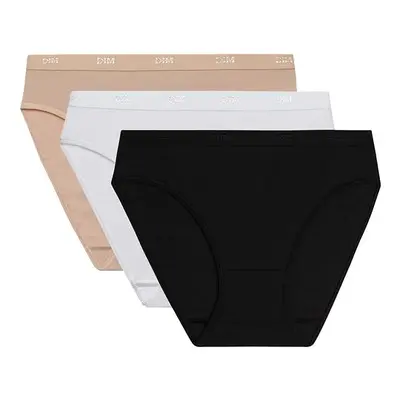 DIM ECO LES POCKETS SLIP 3x - pcs of women's panties - black - white - flesh