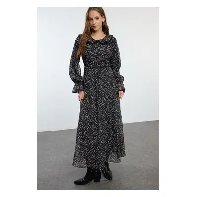 Trendyol Black Collar Detailed Woven Dress