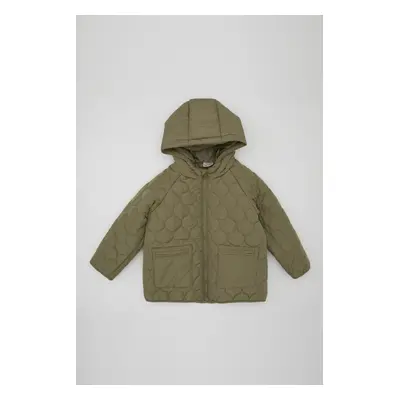 DEFACTO Baby Boy Zipper Pocket Hooded Water Repellent Patterned Puffer Jacket