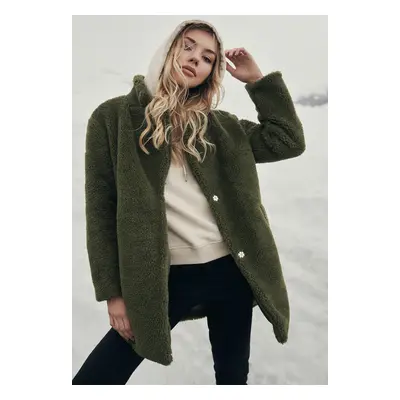 Women's Oversized Sherpa Coat Olive