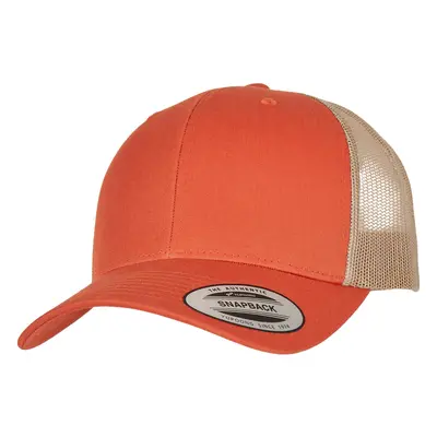 Retro Trucker Cap - Orange/Khaki