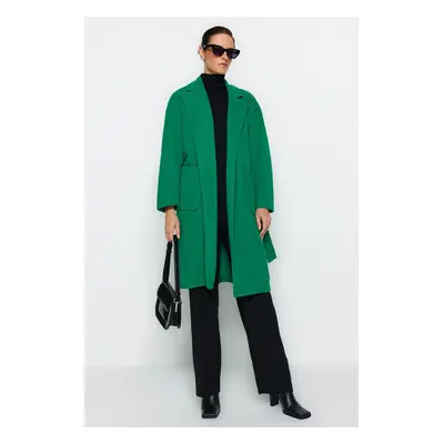 Trendyol Dark Green Pocket Detailed Belted Regular Coat