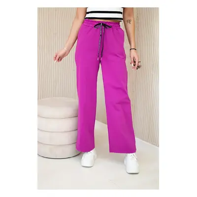 Kesi Włoski Punto pants with wide legs dark purple