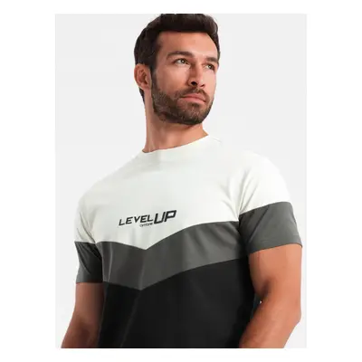 Ombre Men's cotton tricolor t-shirt with logo