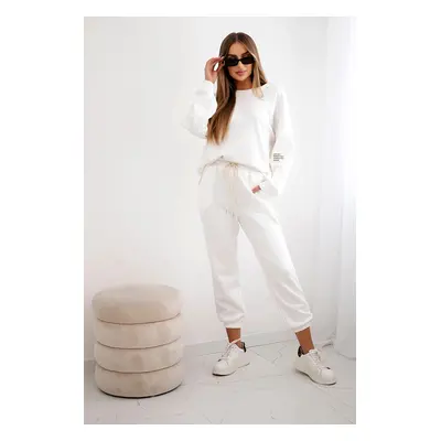 Kesi Włoski Set sweatshirt + pants buttery fabric white