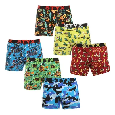 6PACK men's boxers Styx long art sports rubber multicolored