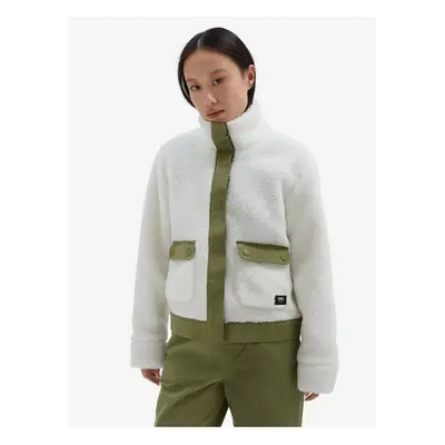 White and Green Ladies Jacket VANS Tevis Sherpa Fleece - Women