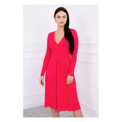 marka niezdefiniowana Dress cut under the bust, long sleeve fuchsia