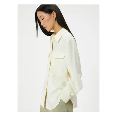 Koton Shirt Jacket Long Sleeve Flap Pocket Buttoned