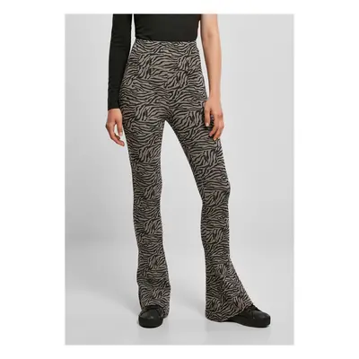 Women's Zebra Boot High Waist Leggings - Asphalt/Black