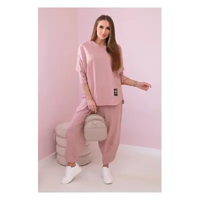 Cotton tracksuit dark pink