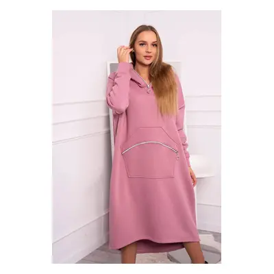 Insulated dress with hood navy pink