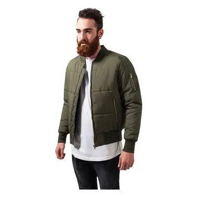 Basic Quilt Bomber Jacket Olive