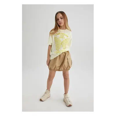 DEFACTO Girls Cargo Pocket Poplin Skirt