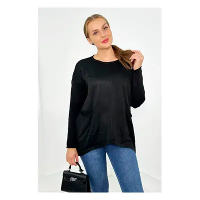 Sweater with front pockets black