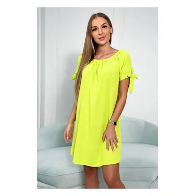 Kesi Włoski Dress tied on the sleeves yellow neon