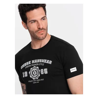 Ombre Men's college print t-shirt - black