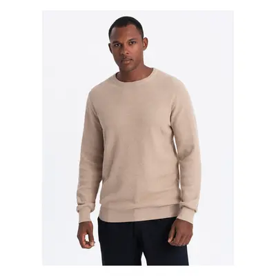 Ombre Men's mélange structured knit sweater - sand