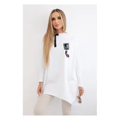 marka niezdefiniowana Oversize sweatshirt with asymmetrical sides white