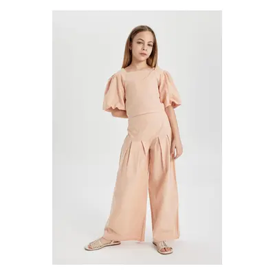 DEFACTO Girls' Wide Leg Wide Leg Cotton Trousers