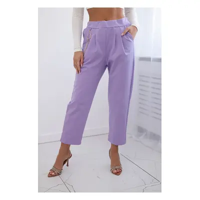 Kesi Włoski New punto trousers trousers with chain light purple