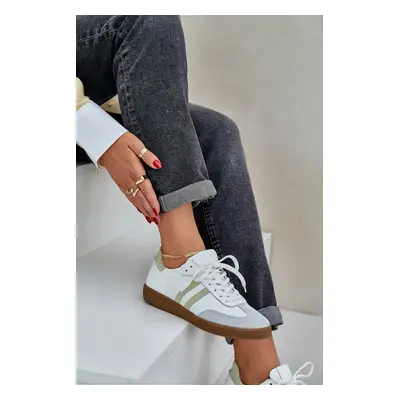 Zazoo N1068 Bőr Alacsony Sneakers Nők Fehér