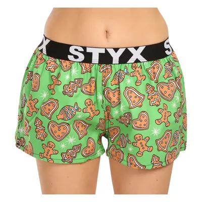 Women's Boxer Shorts Styx Art Sports Rubber Christmas Gingerbread