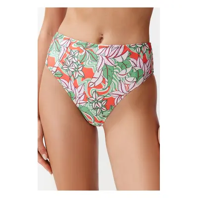 Trendyol Floral Patterned High Waist Hipster Bikini Bottom