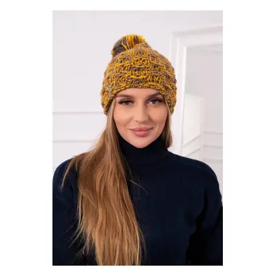 marka niezdefiniowana Cap with fleece Fiona K275 mustard + cappuccino