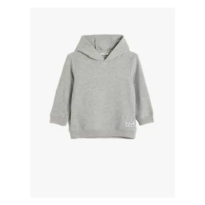 Koton Basic Hooded Sweatshirt Long Sleeve Crew Neck Textured