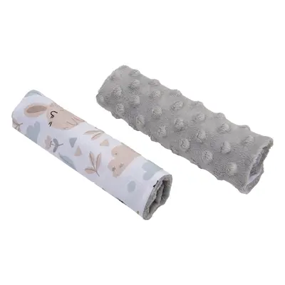 Medi Partners Stroller belt protectors (2 pcs.) cotton + minky – Polana + gray minky