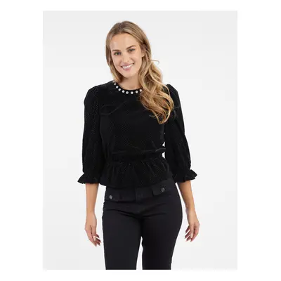 Orsay Black Women's Velvet Blouse - Women's