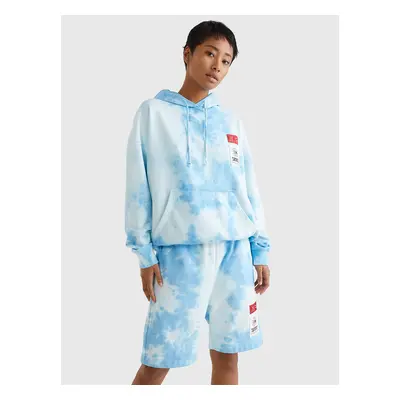 Blue Womens Patterned Oversize Hoodie Tommy Jeans - Women