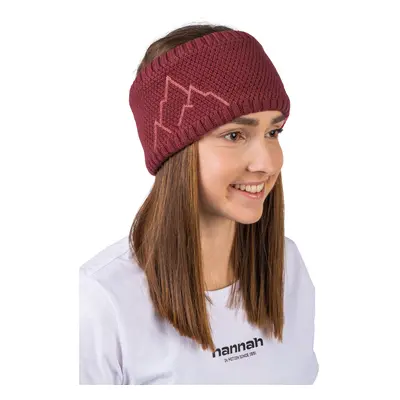 Knitted merino wool headband Hannah ASTRA garnet