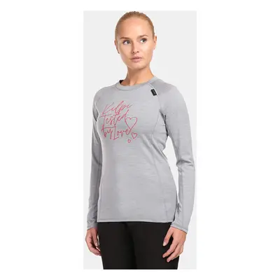 Women's functional long-sleeved T-shirt KILPI MAVORA TOP-W Light grey