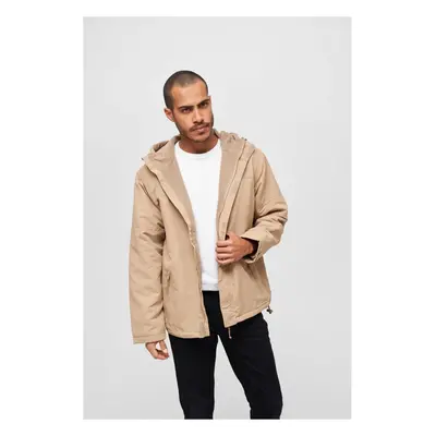 Camel windbreaker with front zipper