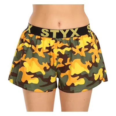 Women's boxer shorts Styx art sports rubber camouflage yellow