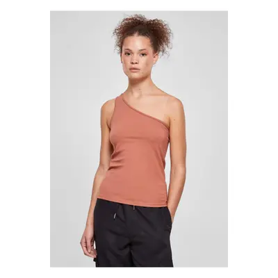 Women's asymmetrical terracotta top