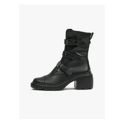 Black women's leather ankle boots Högl Biker - Women's