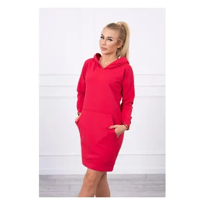 Raspberry dress with hood