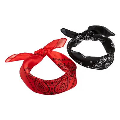 Satin scarf 2-pack black/red