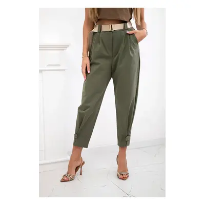 Kesi Włoski Summer Punto trousers with leg closure khaki